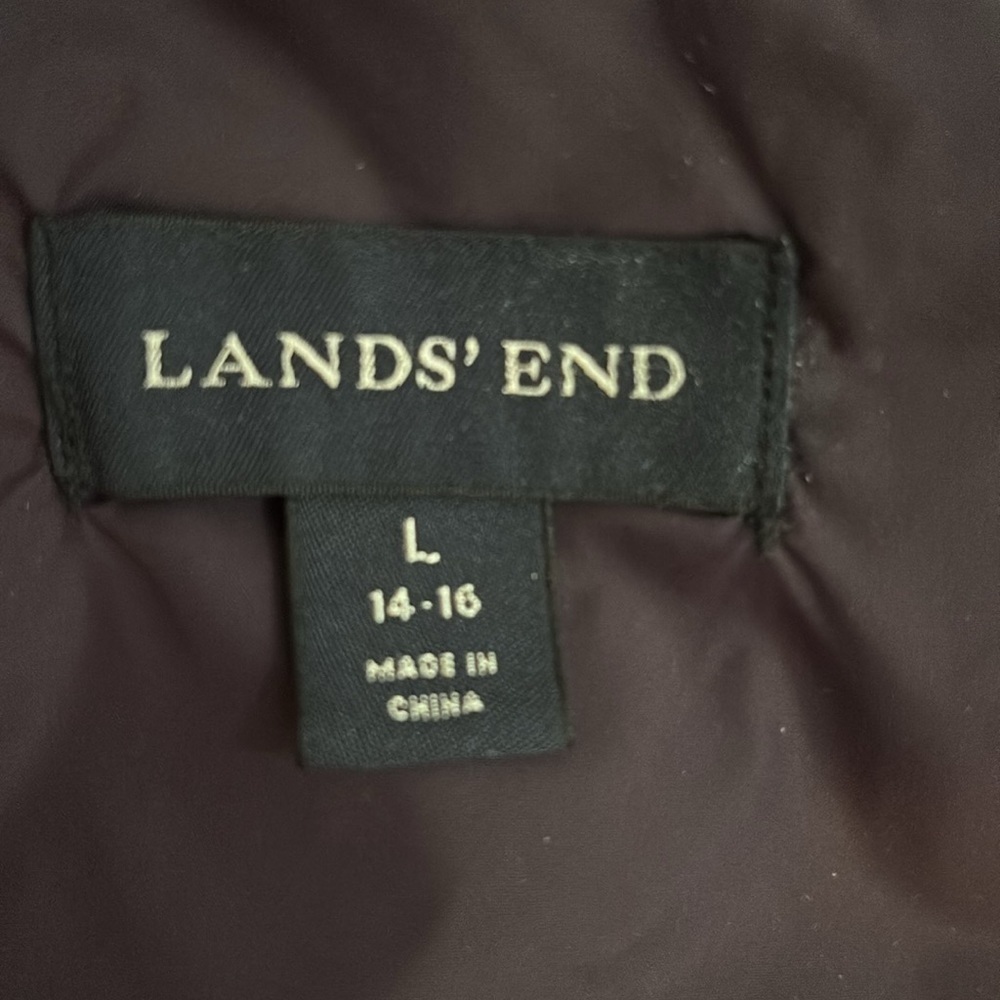 Lands’ End Down Vest, Size L 14/16, Dark Purple - Picture 4 of 9